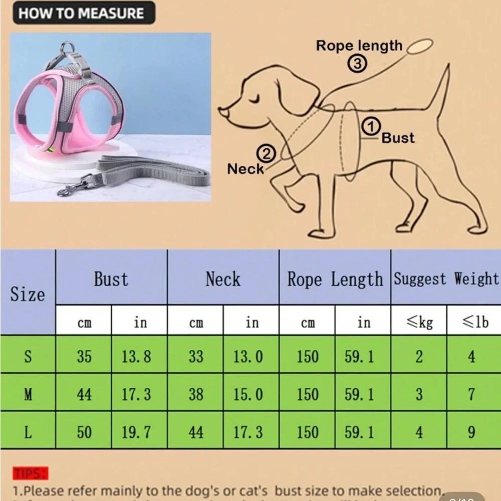 Pink Mesh Cat/Small Dog Harness
